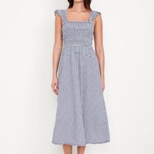 Old Navy Blue and White Ruffled Smocked Sundress